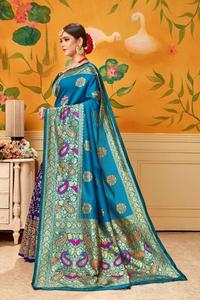Saris en soie artificielle pour occasions spéciales, mariages, designs modernes multicolores, lavables, durables, pour femmes, vente en gros Alphanumero - Product Image 3