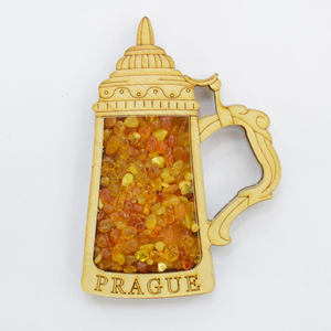 Aimant de réfrigérateur en bois laser 3D personnalisé Danemark Suède TROLL VIKING Finlande <span class=keywords><strong>Prague</strong></span> Estonie Aimant de réfrigérateur MDF avec pierre d'ambre - Product Image 5