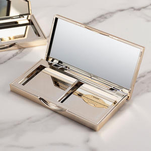 批发矩形金色眼影盒2个隔间设置粉末遮瑕膏2个使用空紧凑型 - Product Image 4