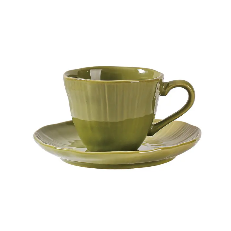 Lelyi Instagram керамическая простая яркая кофейная кружка с листьями лотоса чашка и тарелка