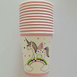 Fournitures pour fête d'anniversaire d'enfants sur le thème de la licorne, assiettes en papier, gobelets, serviettes, vaisselle, ensembles de décoration - Product Image 5