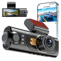 Caméra de tableau de bord 4K à 2 canaux pour voiture, enregistreur DVR 3,18 pouces IPS avec enregistrement en boucle, capteur G, caméra embarquée 4K pour voitures
