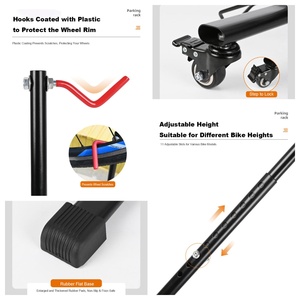 Support Vélo Horizontal Vertical, Hauteur Réglable, pour VTT, Route, Vélo Pliable, Râtelier <span class=keywords><strong>de</strong></span> Rangement pour Garage - Product Image 6