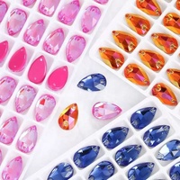 Piedras de Cristal Transparentes Planas para Coser, 11*18mm, Brillan en la Oscuridad, para Decoración de Vestidos, Bolsos, Zapatos y Prendas