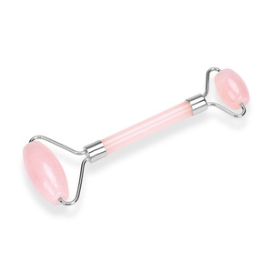 Face skin care natural rose quartz golden frame face jade stone roller - Product Image 4
