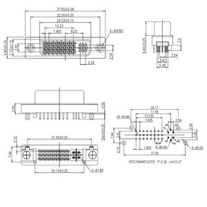 Разъем DVI 180 градусов PCB Mount DVI 24 + 5 гнездовой разъем - Product Image 3
