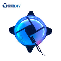 Boîtier d'ordinateur XHDIY, refroidissement par eau, réservoir cylindrique, contrôleur de lampe à défilement, tube LED multicolore étanche 4 broches