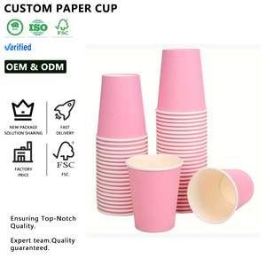 Custom Logo Food Grade <strong>Pink</strong> Greaseproof <strong>Paper</strong> <strong>Cup</strong> Single Wall Design For Wine &amp; Tequila For Party Wedding Birthday Celebrations - Product Image 1