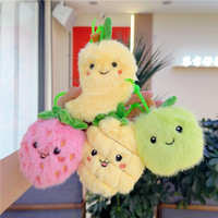 Peluche en peluche moelleuse de dessin animé, peluches, jouets en peluche, fruits, poupée, ananas, fraise, mangue, pomme, porte-clés