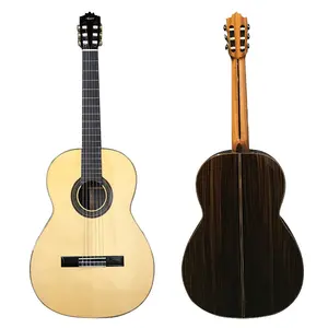 Vendita all'ingrosso della fabbrica Aiersi finitura lucida di marca tutto solido abete solido Top chitarra classica strumento Vintage in nylon