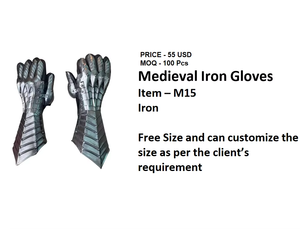 Guantes de Armadura de Hierro Rústicos de Estilo Medieval, Hechos a Mano en India para Eventos de LARP y Disfraces - Product Image 3