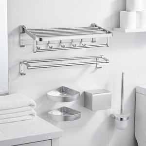 Calentador Eléctrico Plegable <span class=keywords><strong>de</strong></span> Aluminio con Acabado Cromado, Diseño Espacial, Doble Capa, Moderno, Juego <span class=keywords><strong>de</strong></span> Accesorios para Baño, <span class=keywords><strong>Toallero</strong></span> AMD Studio - Product Image 6