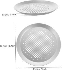 Plaques à pizza rondes en alliage d'aluminium avec trous, plaque de cuisson perforée de qualité alimentaire pour la maison, le restaurant, la cuisine, outil de cuisson - Product Image 2
