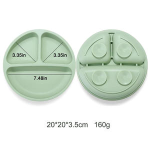 <span class=keywords><strong>Assiette</strong></span> divisée en silicone pour enfants avec couvercle, sans BPA, personnalisée en usine, pour l'alimentation des bébés et des tout-petits, avec compartiments collants et ventouse - Product Image 5