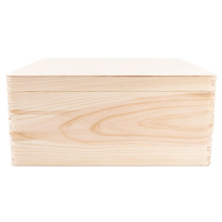 Grande boîte de rangement en bois poli déco créative avec couvercle à charnière pour décoration de vacances et cadeau