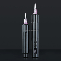 Nieuwe Wireless/Draadloze Dermografo Tattoo Permanente Make-Up Machine 2 Batterij Heads Rca Connector Draadloze Machine Permanente Make-Up