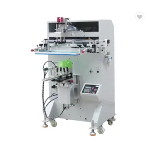 R-400 pneumatic flat/round screen printing machine for cosmetic plastic &glass bottle cup jar drink ware bottle