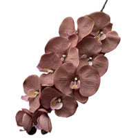 Tanaman anggrek bulan Phalaenopsis buatan kupu-kupu kepala bunga sutra besar untuk natal kembali ke sekolah & dekorasi Tahun Baru Tiongkok