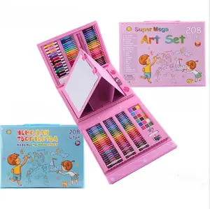 208PCS conjunto de pincel Presente das crianças Arte pintura cor marcador crayon com prancheta papelaria conjunto água cor caneta set