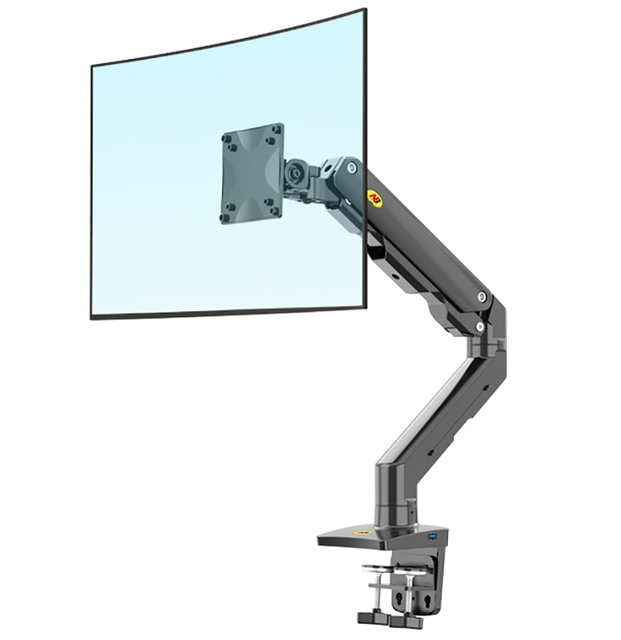 NB G60 Mechanical Spring Arm 27-45 Inch Curved Arc Screen Desktop Monitor Holder 5-16kgs Ultra Wide Monitor Mount with USB Port