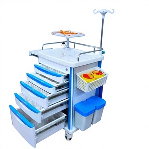 Carrito de Emergencia Médico Profesional de ABS con Ruedas Silenciosas para Hospital, UCI y Sala de Emergencias, Certificado CE ISO - Product Image 2