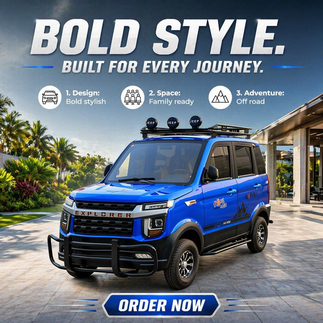 Off Road Look Electric Car 4 Door 5 Seats Rugged Low Speed 40km/h 60V Lead Acid 1500W Motor Front Rear Disc Brake LSV