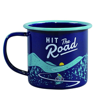 Mug en acier émaillé couleur personnalisée, logo personnalisé, bord en acier inoxydable, grande capacité 350 ml, compatible lave-vaisselle, emballage cadeau