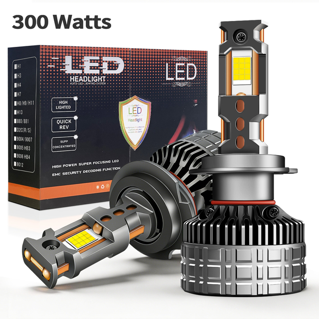 300W High Power Led Headlight H11 9005 9006 6500K Car Led Light With 4 Copper Tubes Super Bright H7 H4