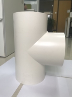 Raccord en T égal en PVC-U Zhongcai DN160*160 blanc, connecteur de tuyau en plastique anti-corrosion haute pression pour l'eau de pêche