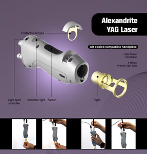 Alexandrite เครื่องเลเซอร์กำจัดขน4000W พลังงานสูงชีพจร755nm และ1064nm แท่งเลเซอร์อ่อนโยน ND <span class=keywords><strong>YAG</strong></span> - Product Image 6