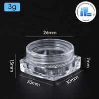 Pot en plastique personnalisé de 3g avec couvercle à vis pour soins de la peau, poudre à ongles, paillettes, cosmétiques, crème pour les yeux, échantillon, sérigraphie