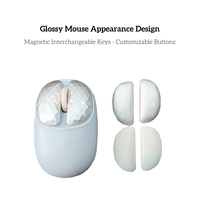 Souris sans fil de jeu miniature personnalisable, mignonne, créative, silencieuse, avec bouton magnétique détachable, rechargeable, 4D, 2.4G, taux de sondage de 125 Hz