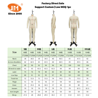 Maniquí de Cuerpo Completo Ajustable sin Cabeza de Fibra de Vidrio Marca Junmei, Talla CN 96 para Hombre, con Base de Metal con Ruedas, para Uso de Sastre