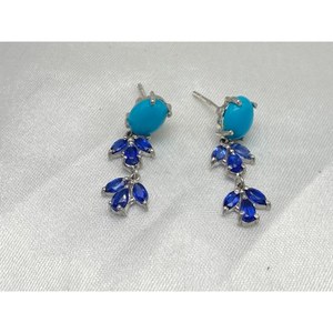 HOt sellingLuxury KYNITE, <b>TURQUOISE</b> <b>Earring</b> Set 925 SterlingSilver, Gift Party Wedding AnniversaryEngagement ReligiousCeremonies - Product Image 4