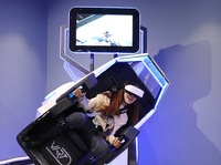 Silla de Simulador de Vuelo con Movimiento, Juegos de Realidad Virtual, Gafas 3D, Silla VR con Movimiento 9D 360, Simulador de Vuelo VR