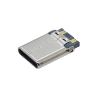 Simple Type C mâle pour charger 2 broches 2 Pad trou traversant connecteur USB C pour câble de chargeur coque en acier inoxydable