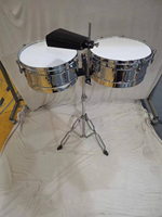 Wholesale Good Quality Timbale Drum 13"+14" Steel Shell with One Cowbell
