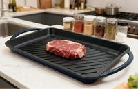 Plat de cuisson en fonte émaillée pour la cuisine domestique, plaque de cuisson en fonte