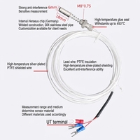 Sonde de température à résistance thermique à extrémité filetée, capteur PT100
