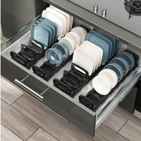 Égouttoir à vaisselle réglable en PP pour armoire de cuisine, organisateur de rangement pour bols et assiettes, vente en gros