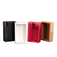 Boîte à tiroirs en PVC en gros avec fenêtres transparentes, boîte cadeau classique pour papier d'emballage, boîte en PVC transparente pour emballage de papier