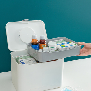 Caja de almacenamiento de Medicina de plástico para el hogar, caja de primeros auxilios, organización del hogar, botiquines funcionales con tapa - Product Image 5