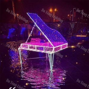 Lumière décorative de Noël artistique avec motif musical et design d'instruments lumineux pour les présentations paysagères nocturnes des fêtes - Product Image 3