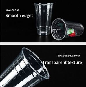 Gobelets jetables transparents en PET avec couvercles, calibre 98, 12/14/16/18/20/24 oz, personnalisables avec logo, pour café glacé, latte et jus - Product Image 2