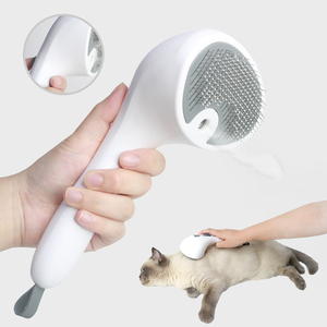 Nuevo cepillo de vapor para gatos en aerosol 3 en 1 de fábrica para arrojar peine de depilación para perros y mascotas cepillo de aseo para gatos Antiestático de autolimpieza OEM - Product Image 1
