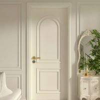 Porte en bois composite blanc simple, peinte, design moderne, pour intérieur, hôpital, salle de bain, chambre, résistante à l'eau