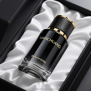 Bottiglia di profumo di vetro cilindrica bottiglia di profumo personalizzato di lusso 50ml bottiglia di profumo vuota con confezione - Product Image 1