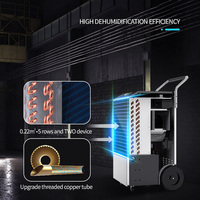 Déshumidificateur industriel portable électrique WETWELLS 156L/D pour entrepôt et serre