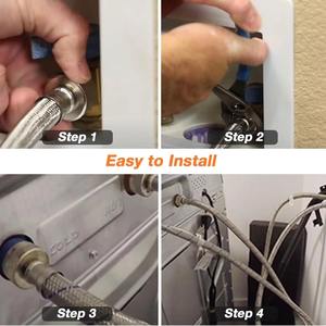 Manguera de Lavadora de Acero Inoxidable 304 Trenzada al Mejor Precio, 3/4'', Estándar Estadounidense, Manguera de Entrada a Prueba de Fugas - Product Image 6