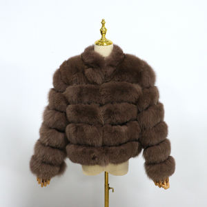 Лидер продаж, куртка из натурального меха лисы, роскошная короткая зимняя шуба из меха лисы - Product Image 1